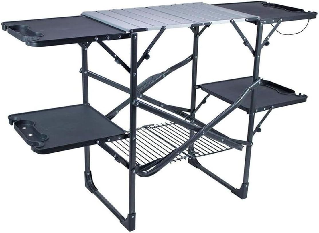 Camping Cooking - Schlanker, faltbarer Camping-Küchentisch mit hitzebeständiger Oberseite,