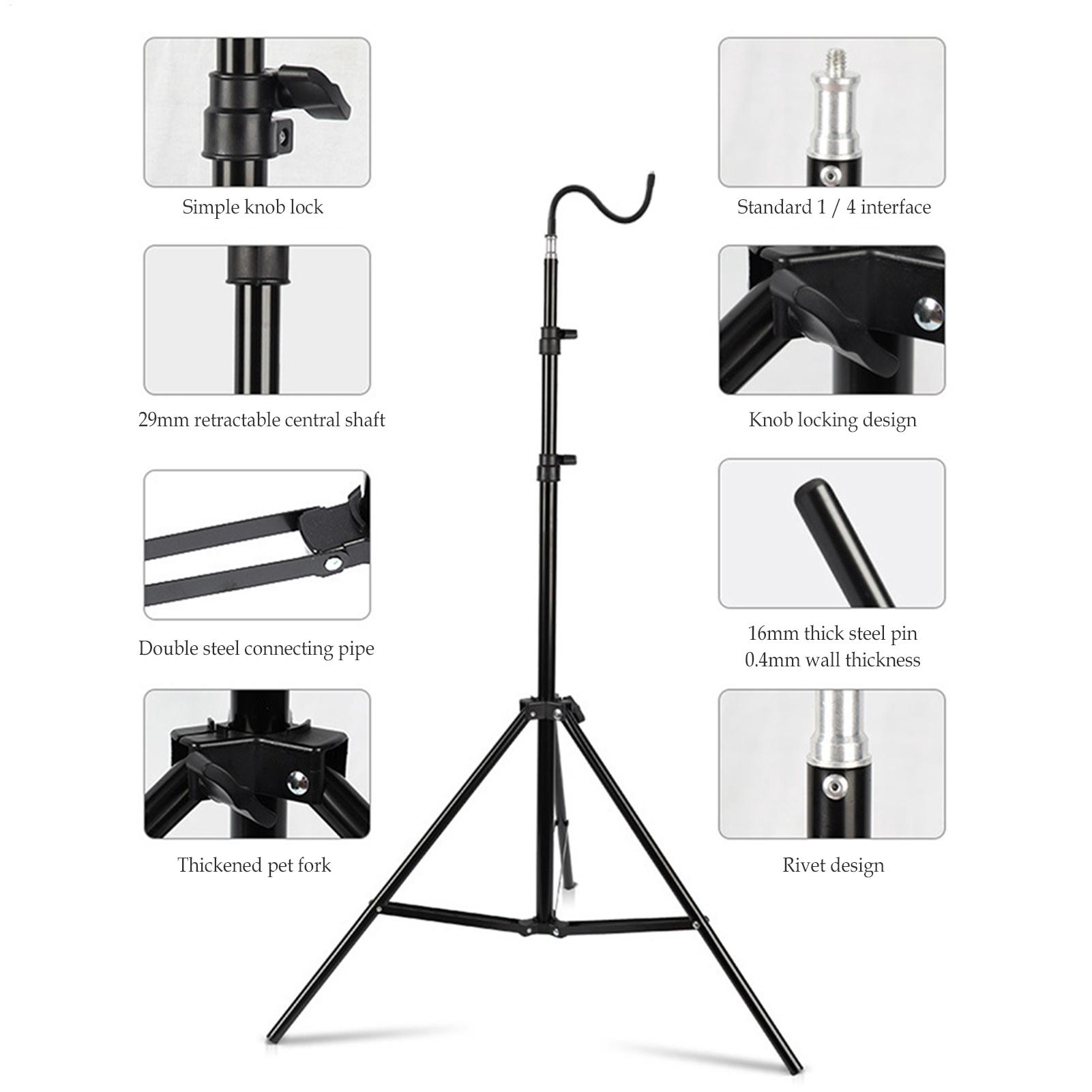 Camping Cooking Tripod - 2m Campinglichtständer, faltbar, teleskopierbar, verstellbar, tragbar,