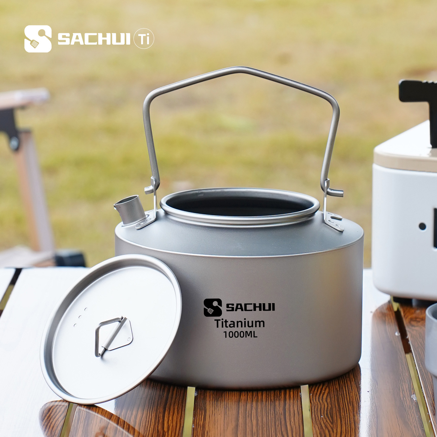 Camping Outdoor Cooking Set - 1000 ml Wasserkocher aus reinem Titan,