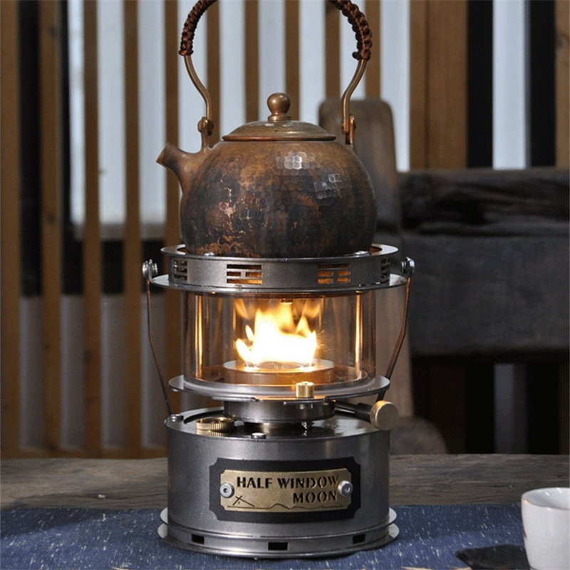 Camping Cooking Equipment Electric - Tee-Kochlampe für Outdoor-Camping, Windgeschützter Heizkocher mit