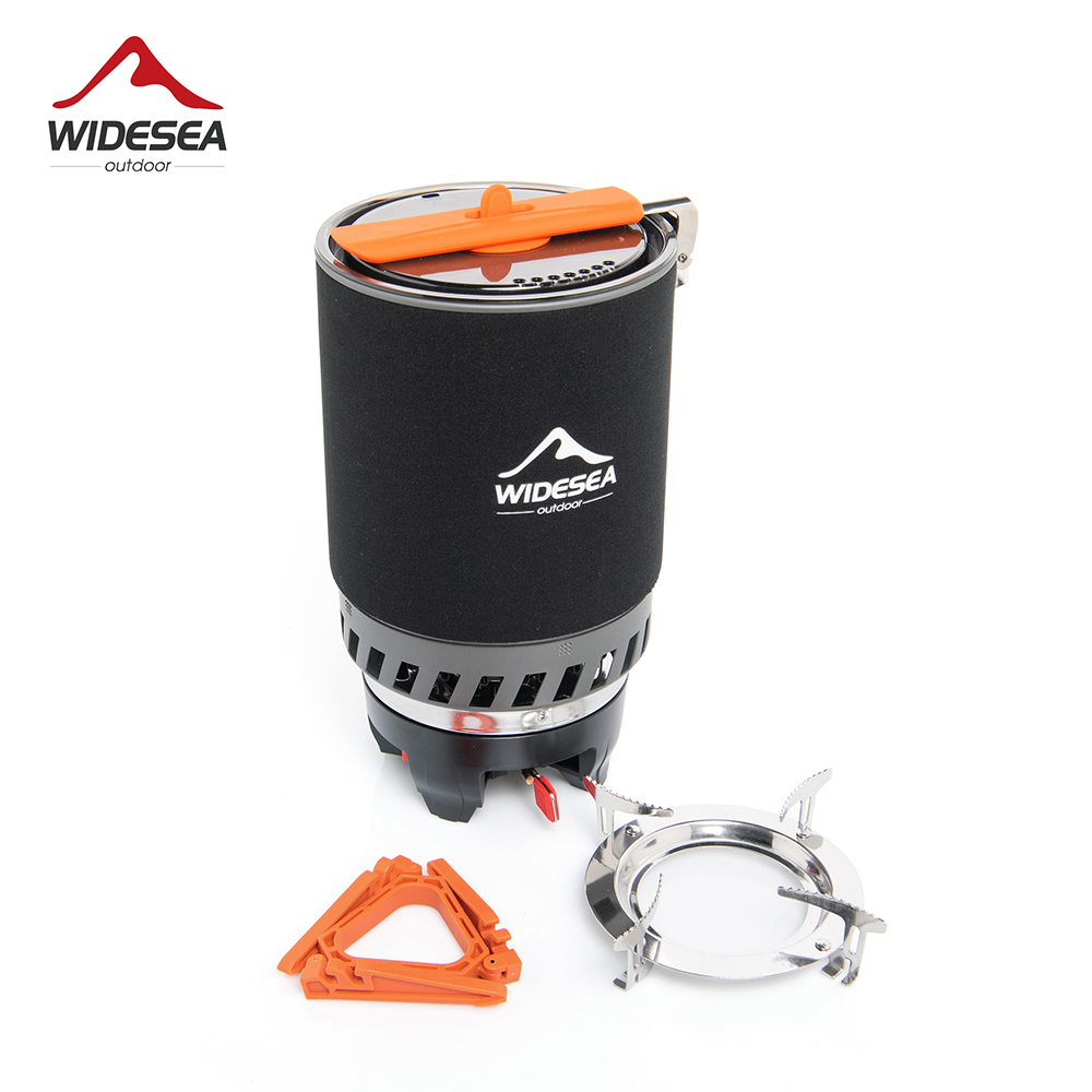 Camping Cooking Burner - Widesea Camping-Kochsystem mit Wärmetauscher, Outdoor-Gasbrenner, Herd,