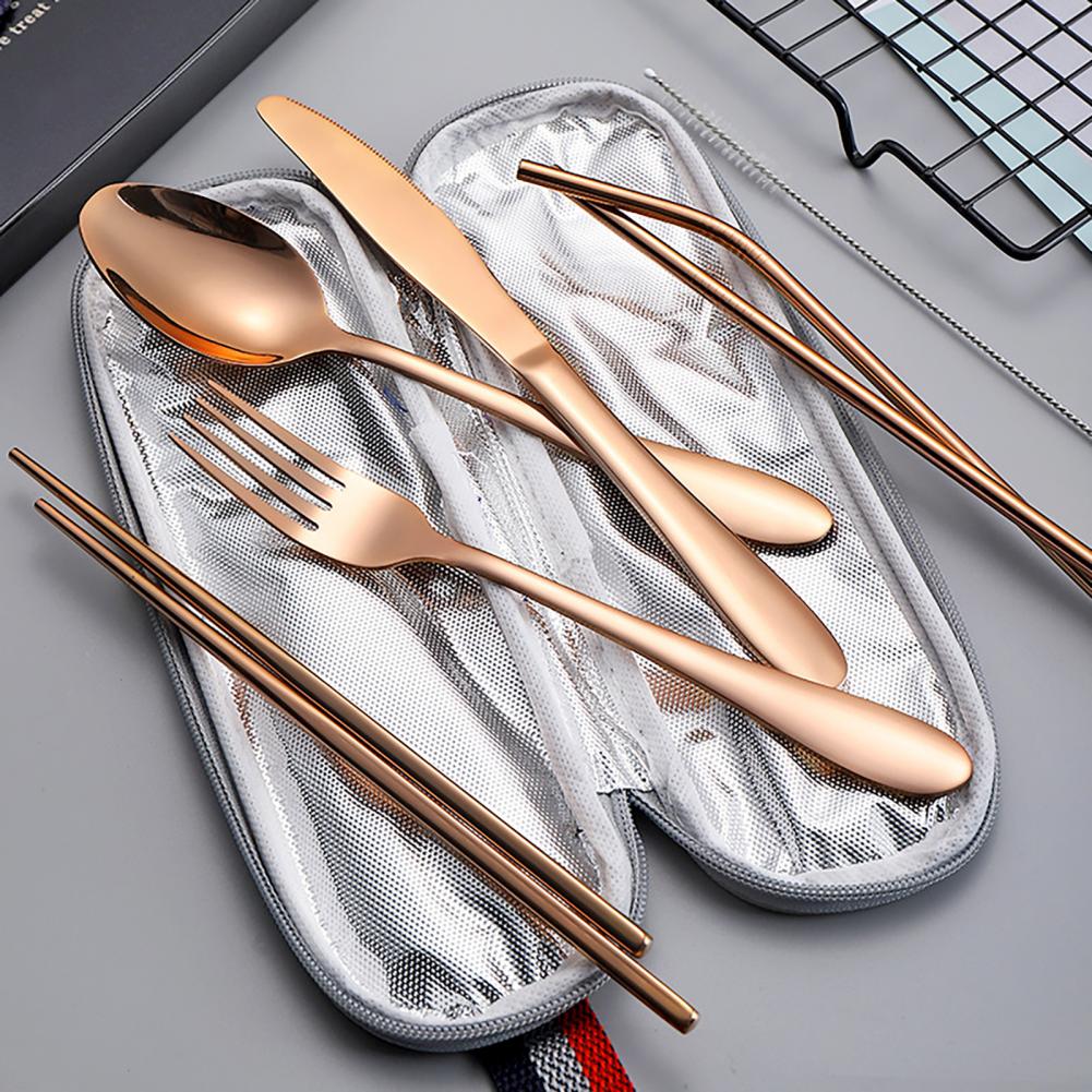 Camping Cooking Set Compact - Reise-Bestecktasche aus Filz mit Reißverschluss, kompakte