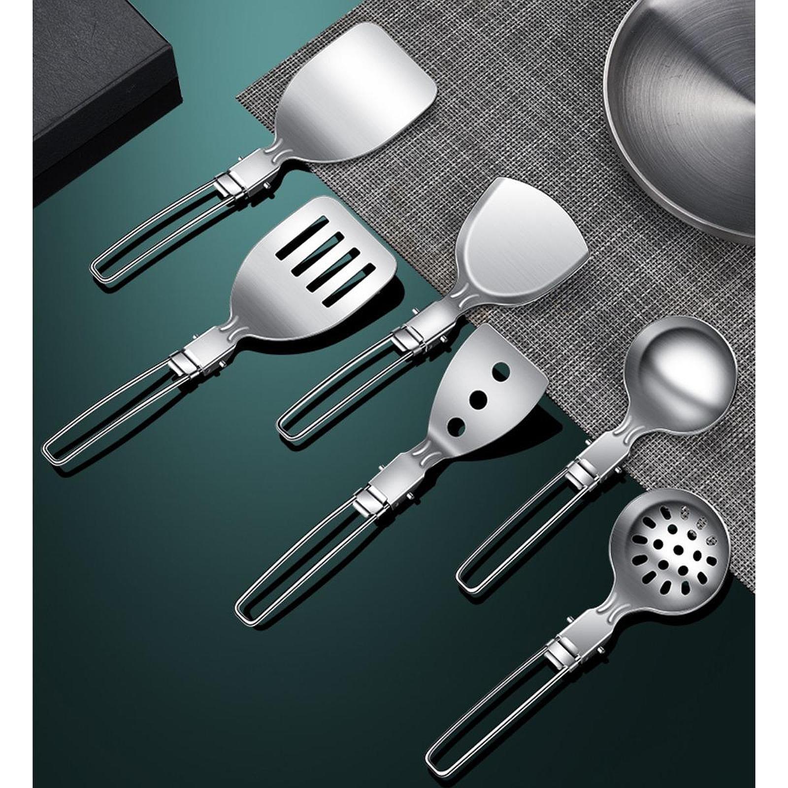 Camping Cooking Set Compact - Kompaktes Outdoor-Küchenset aus Metall, faltbares Kochgeschirr