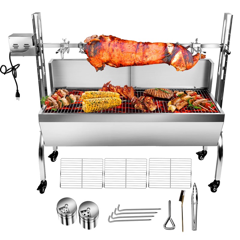 Camping Cooking Equipment Electric - 2-in-1 Barbecue Grill Röster Rotisserie Neues