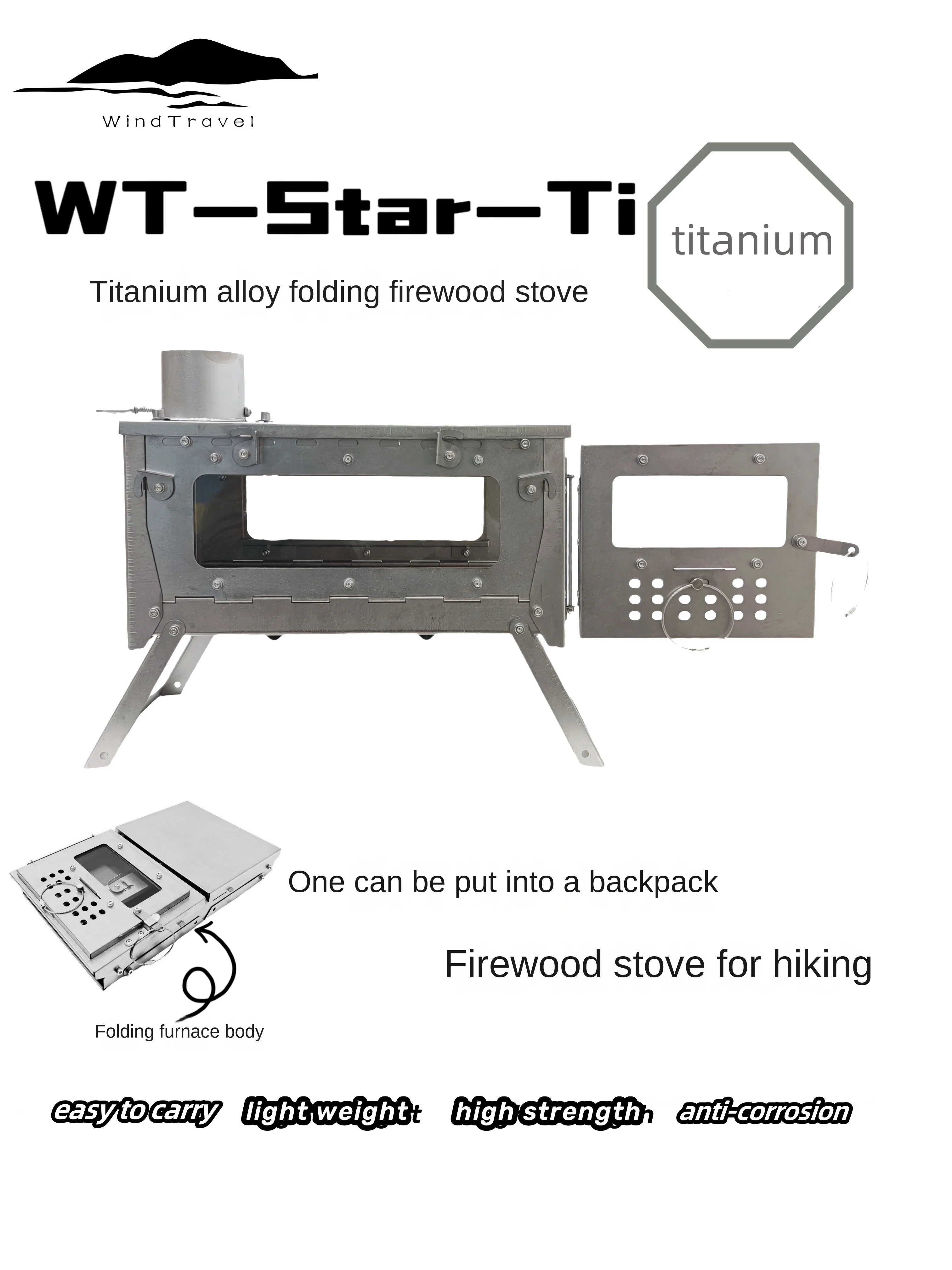 Cooking On Camping Stove - WT Star Ti Klappbarer Brennholzofen aus