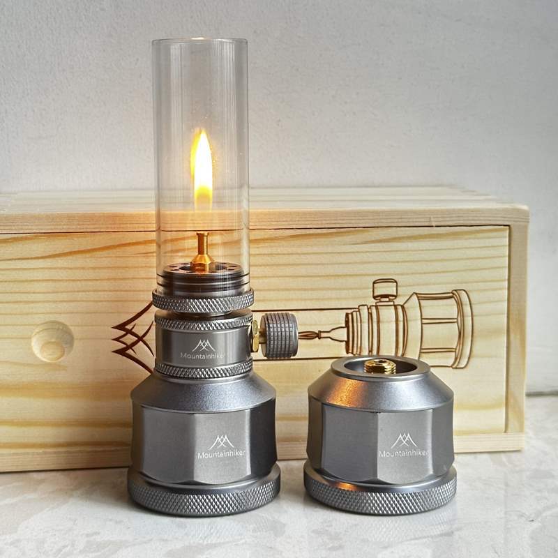 Cooking On Camping Stove - Camping-Gaslampe, tragbar, klein, zum Aufhängen, Glas-Gaslaterne,