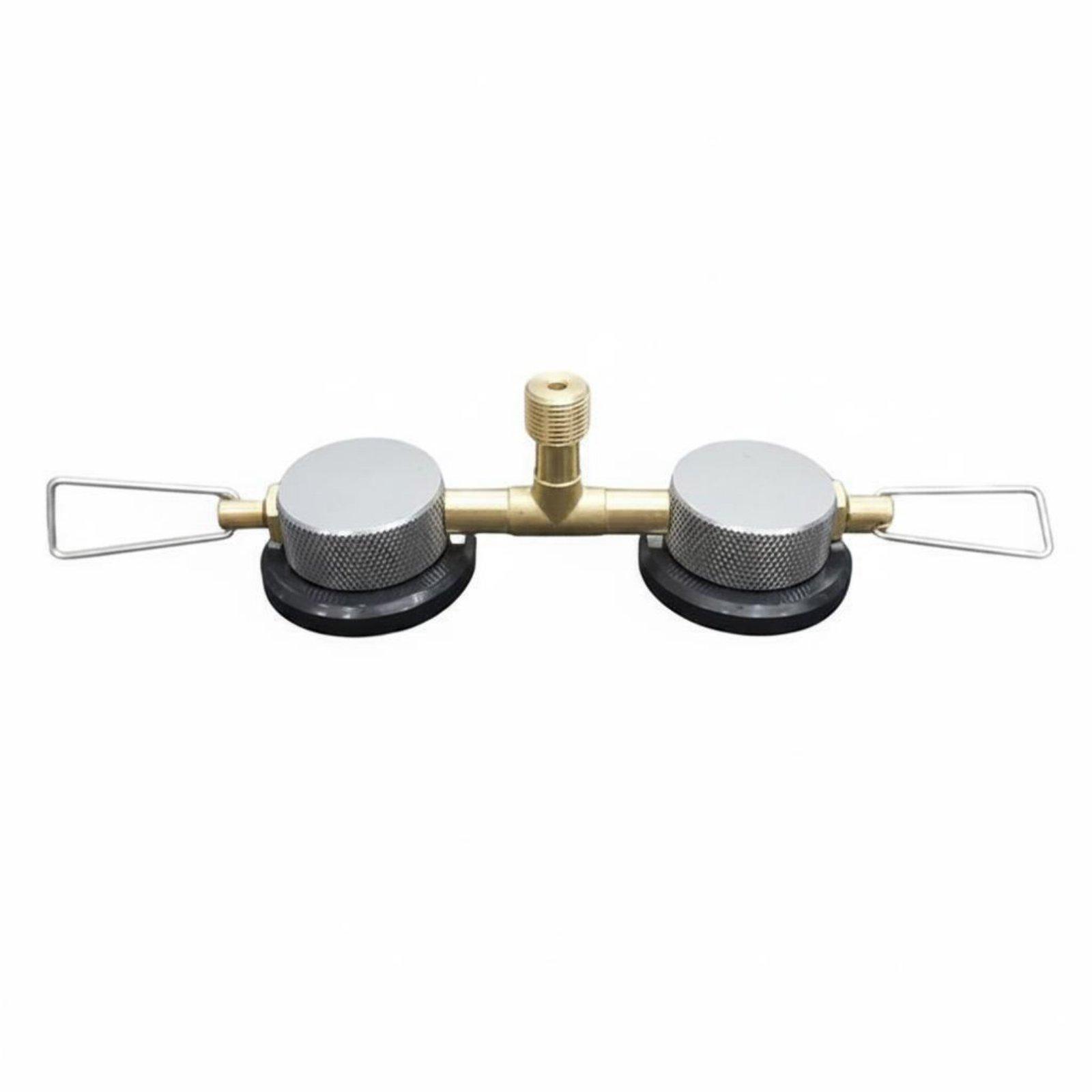 Camping No Cooking Meals - Tragbarer Gaskocher-Adapter für Camping, Doppel-Gasflaschen-Konverter, Outdoor-Kochgerät-Anschluss