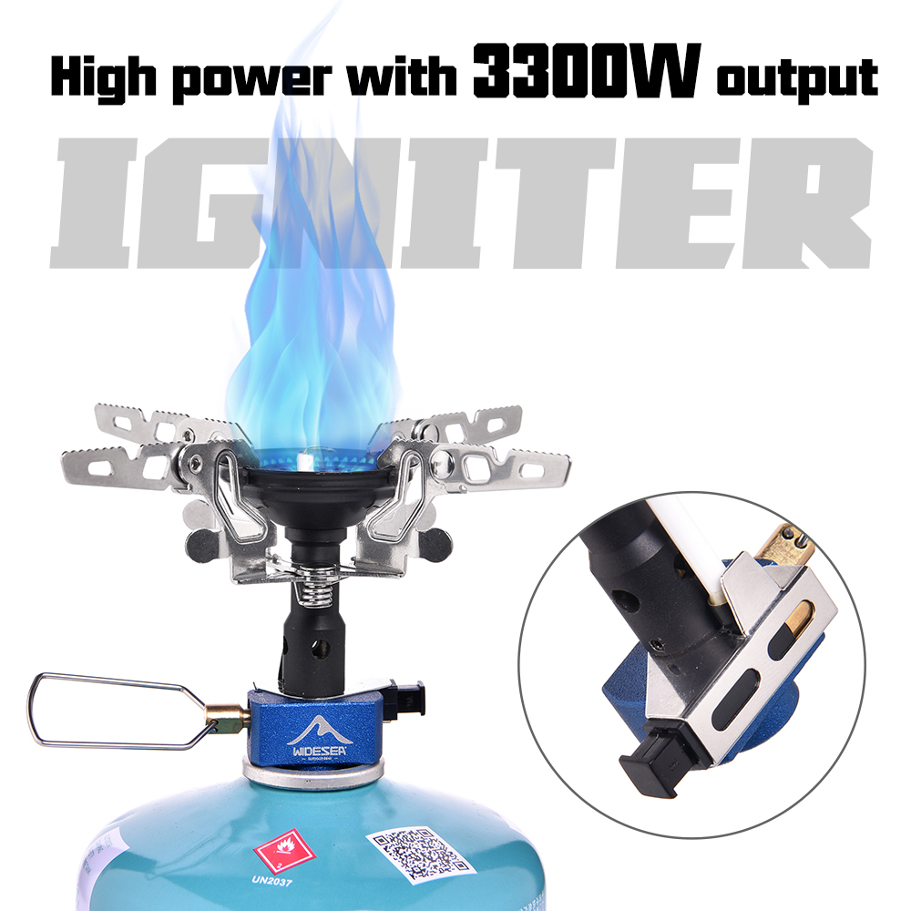 Cooking On Camping Stove - Outdoor-Camping-Gasbrenner Outdoor-Kocher 3300W mit Zünder Campingausrüstung