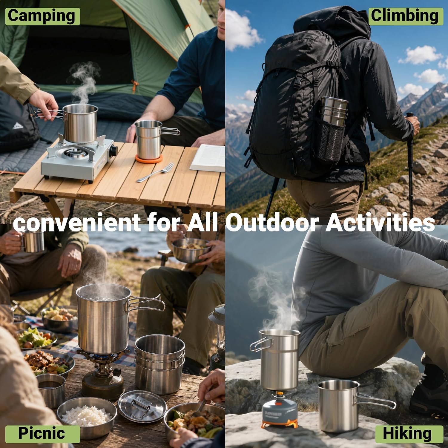 Faltbare Campingbecher, Campin – Camping Outdoor Cooking Set Bewertung und Preis