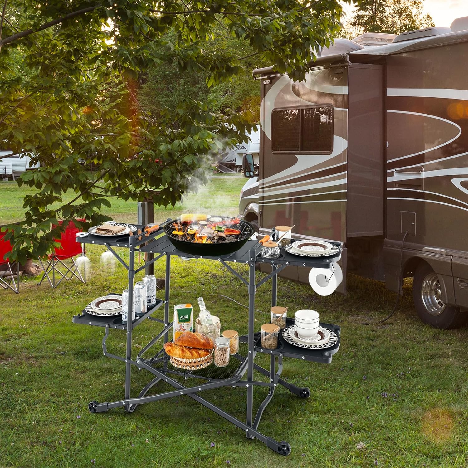Tragbarer Camping-Kochtisch mi – Camping Cooking Top Bewertung und Preis