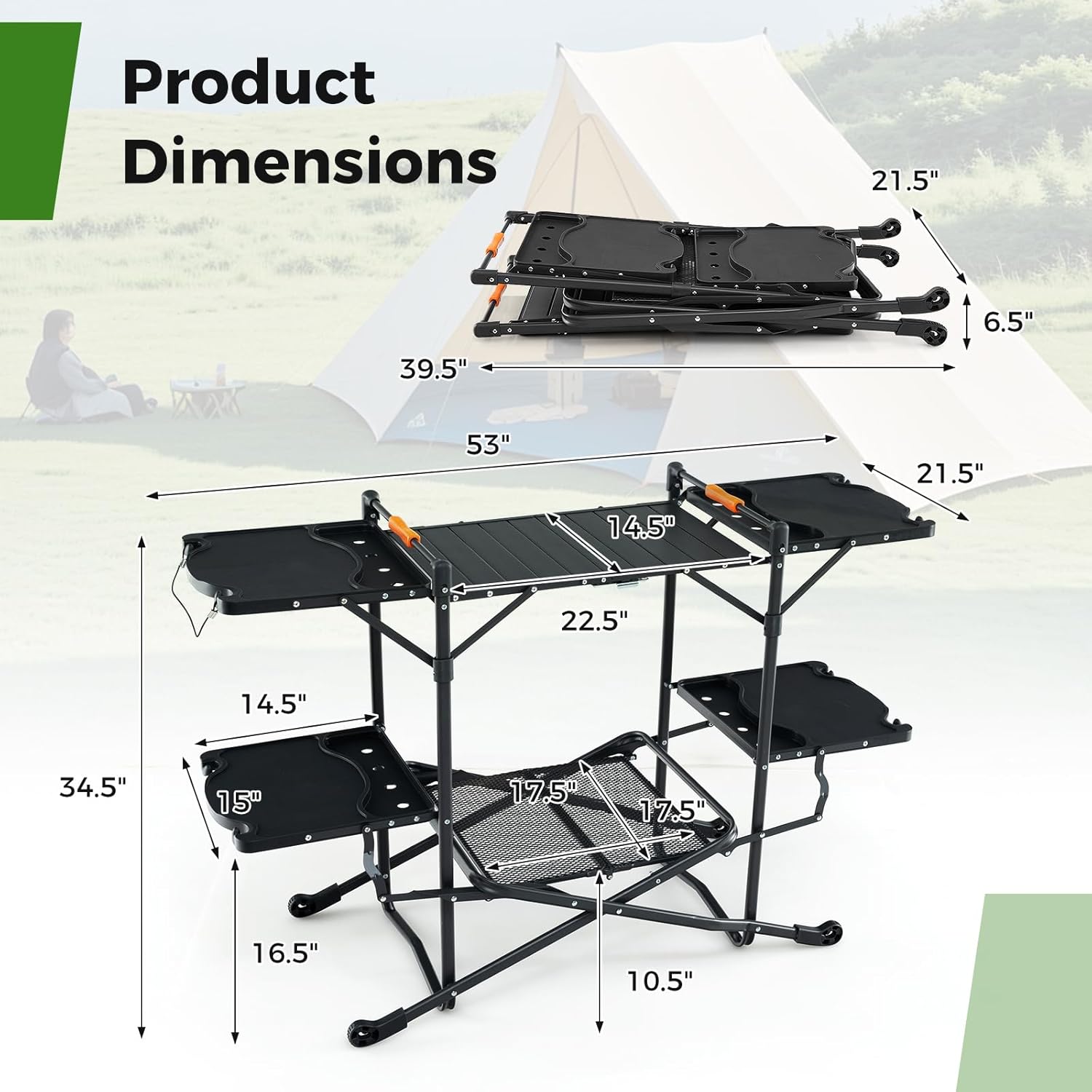 Tragbarer Camping-Kochtisch mi – Camping Cooking Top Bewertung und Preis