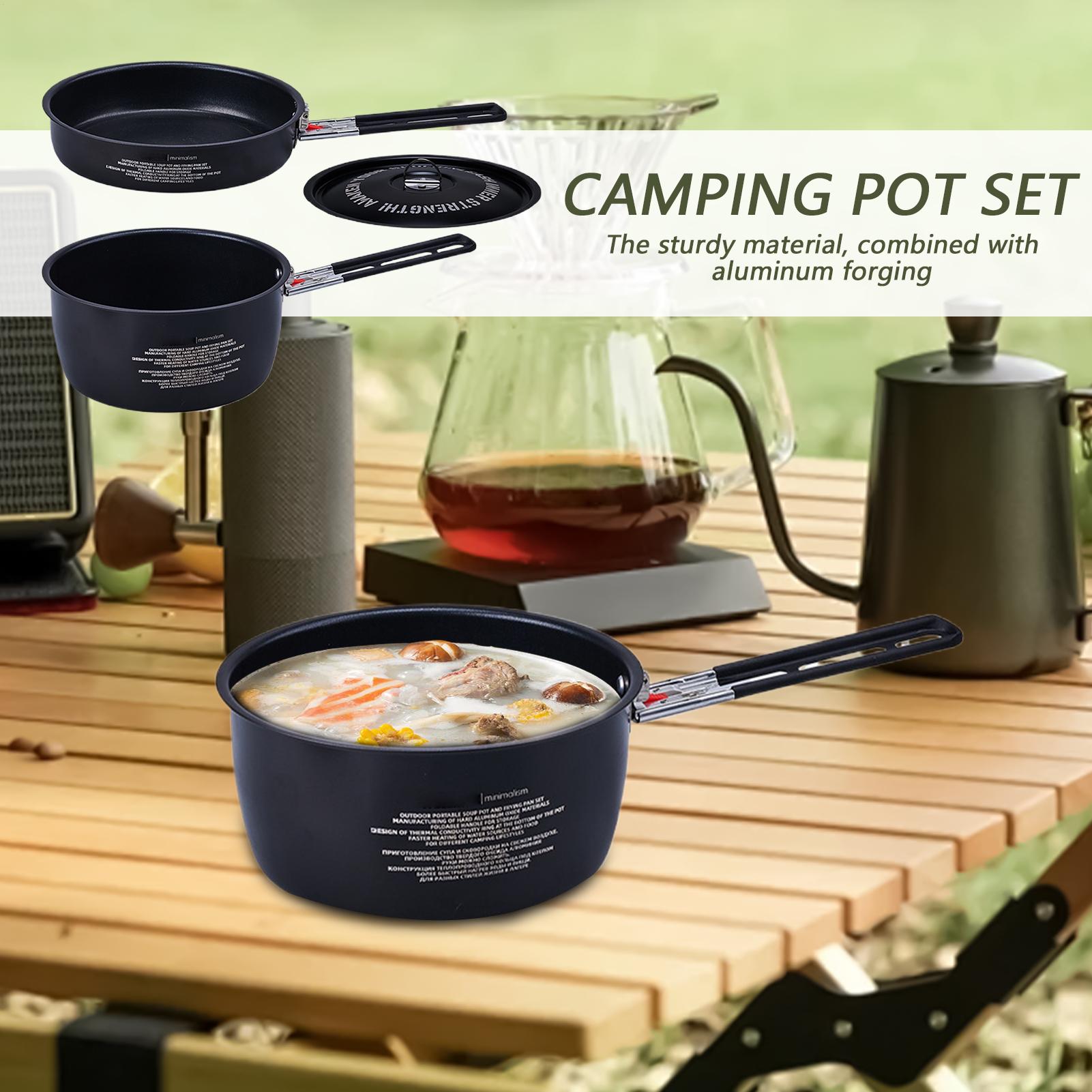 Camping-Kochgeschirr-Set, Camp – Camping Cooking Set Detachable Handle Bewertung und Preis