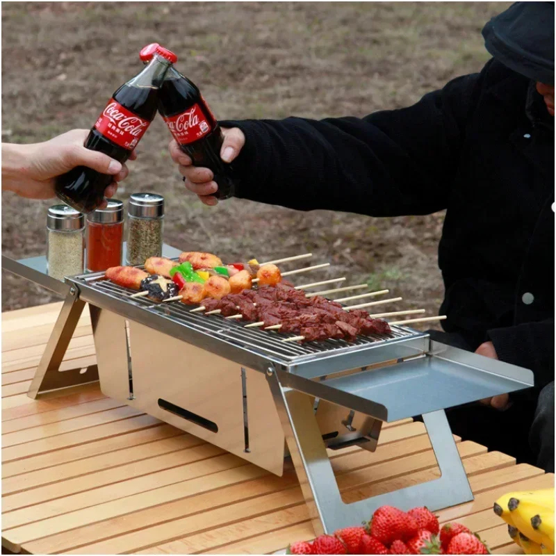 Tragbarer Edelstahl-Grill für  – Camping Cooking Set Compact Bewertung und Preis