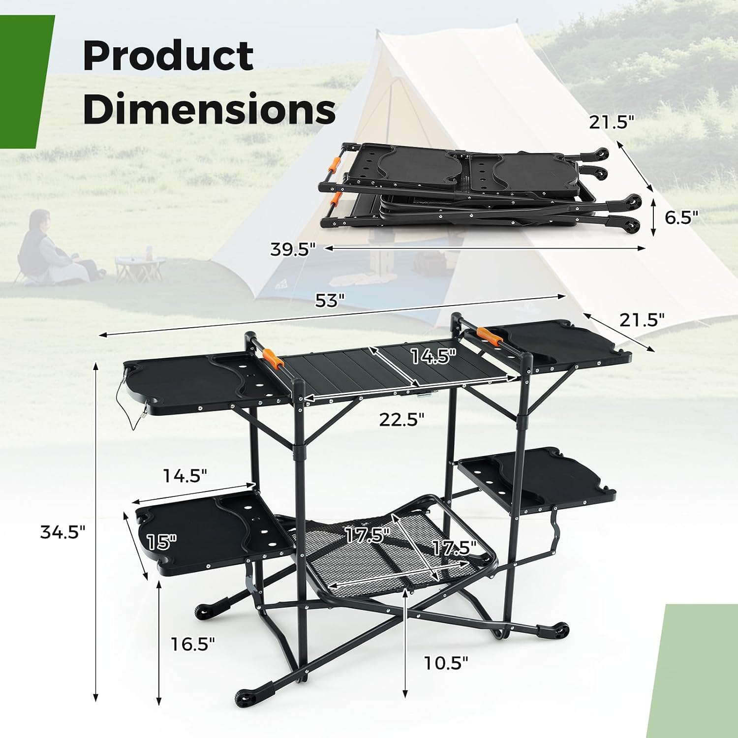 Tragbarer Outdoor-Klapptisch m – Camping Cooking Top Bewertung und Preis