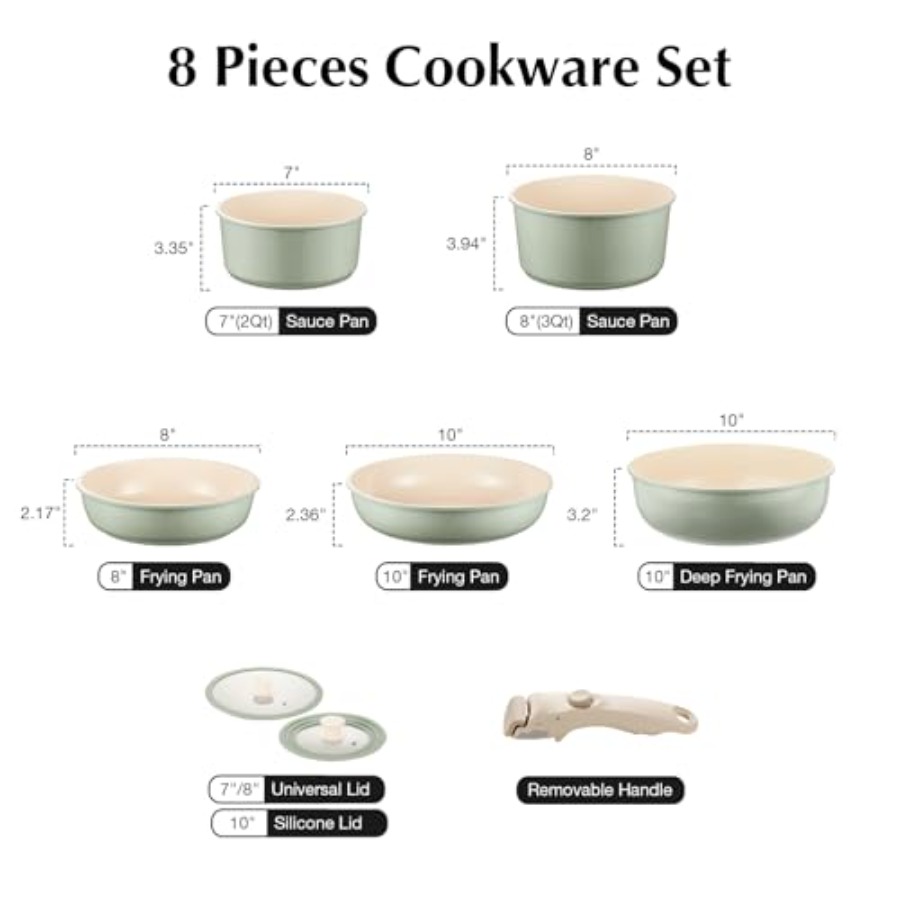 Keramik-Topf- und Pfannen-Set  – Camping Cooking Set Detachable Handle Bewertung und Preis