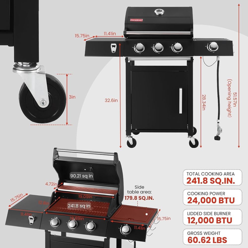 3-Flammen-Propan-Gasgrill mit  – Camping Cooking Top Bewertung und Preis