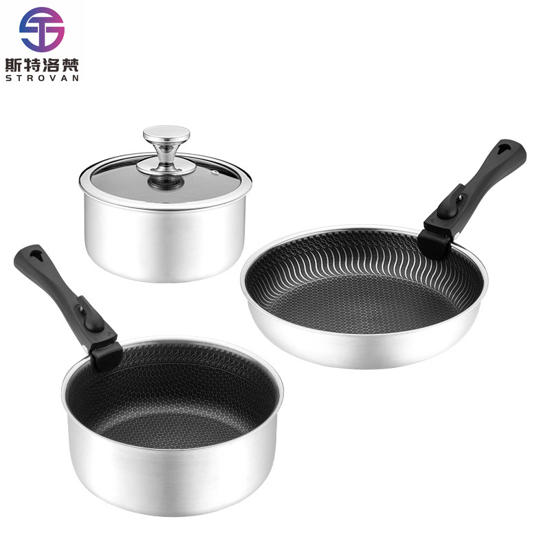 6-teiliges 3-lagiges Edelstahl – Camping Cooking Set Detachable Handle Bewertung und Preis