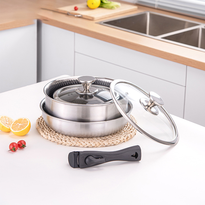 6-teiliges 3-lagiges Edelstahl – Camping Cooking Set Detachable Handle Bewertung und Preis