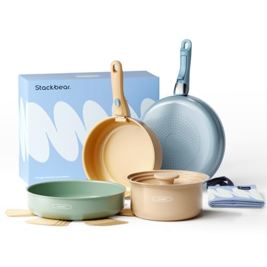 Keramik-Kochgeschirr-Set, Töpf – Camping Cooking Set Detachable Handle Bewertung und Preis