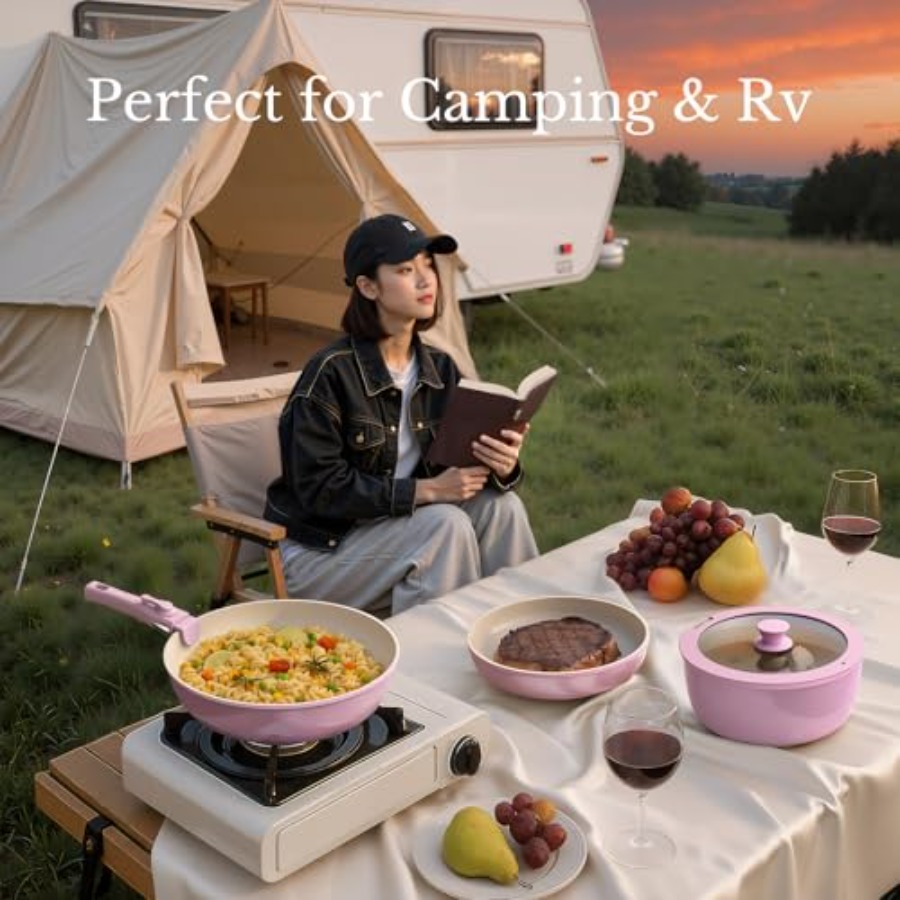 Topf- und Pfannenset Antihaftb – Camping Cooking Set Detachable Handle Bewertung und Preis